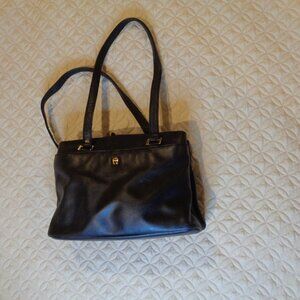 Black leather organizer handbag Has it all!